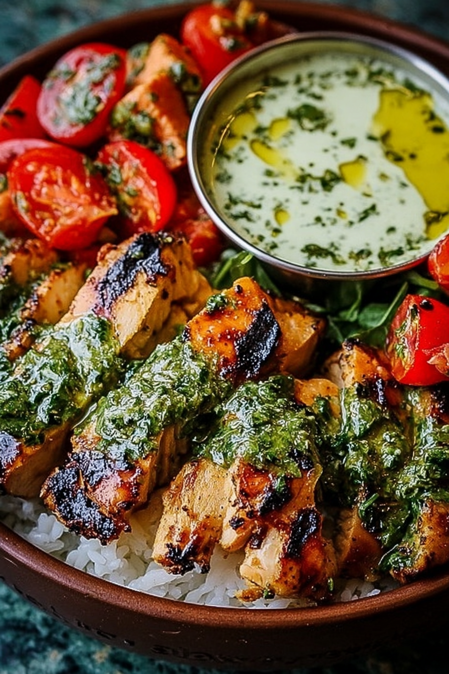 Chimichurri Grilled Chicken Bowl with Garlic Sauce image 2