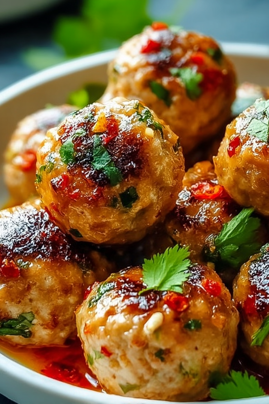 Easy Thai Baked Chicken Meatballs image 2