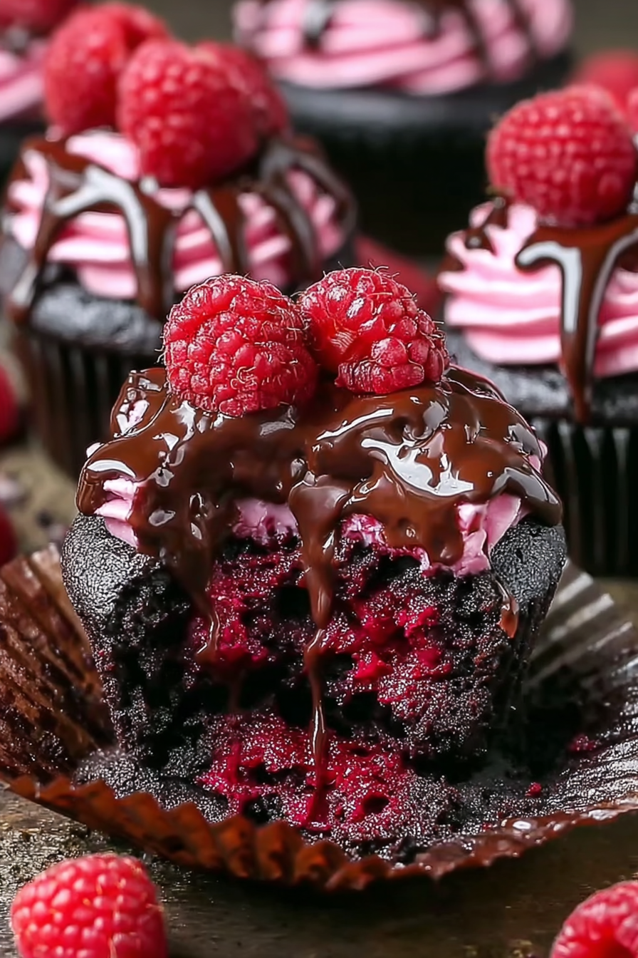 Raspberry Chocolate Lava Cupcakes image 2