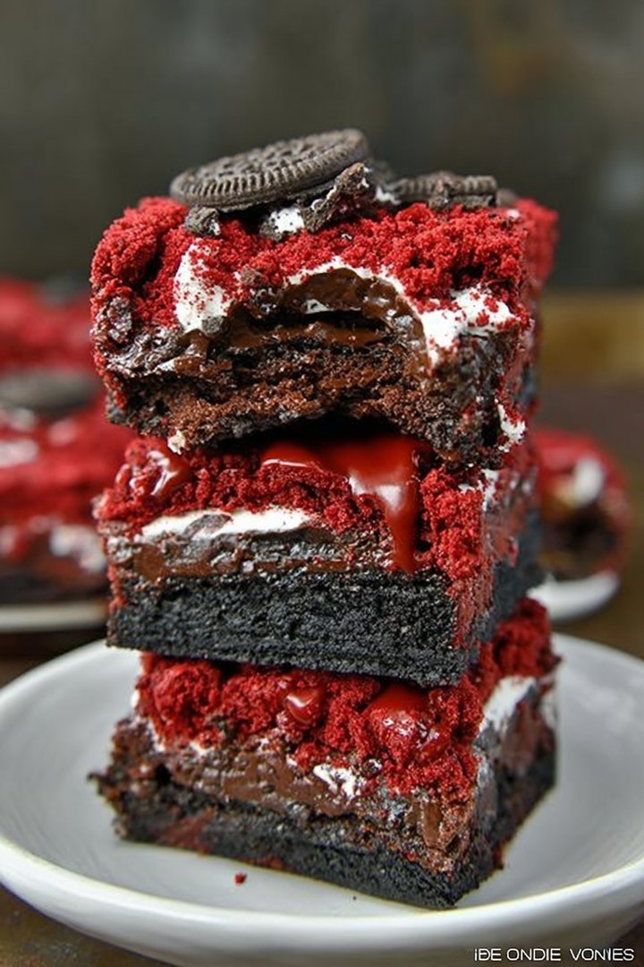 Oreo Stuffed Red Velvet Brownies image 2